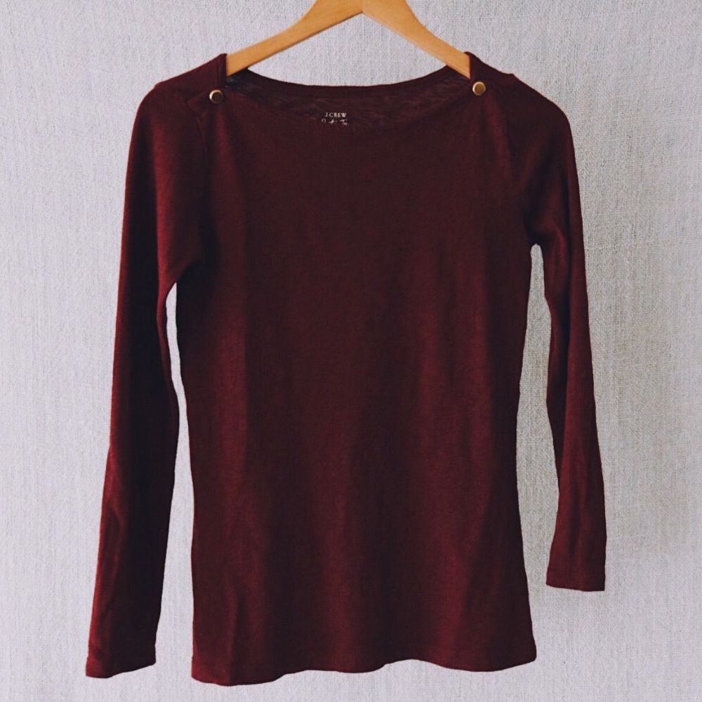 J Crew Painter T-shirt with Gold Buttons